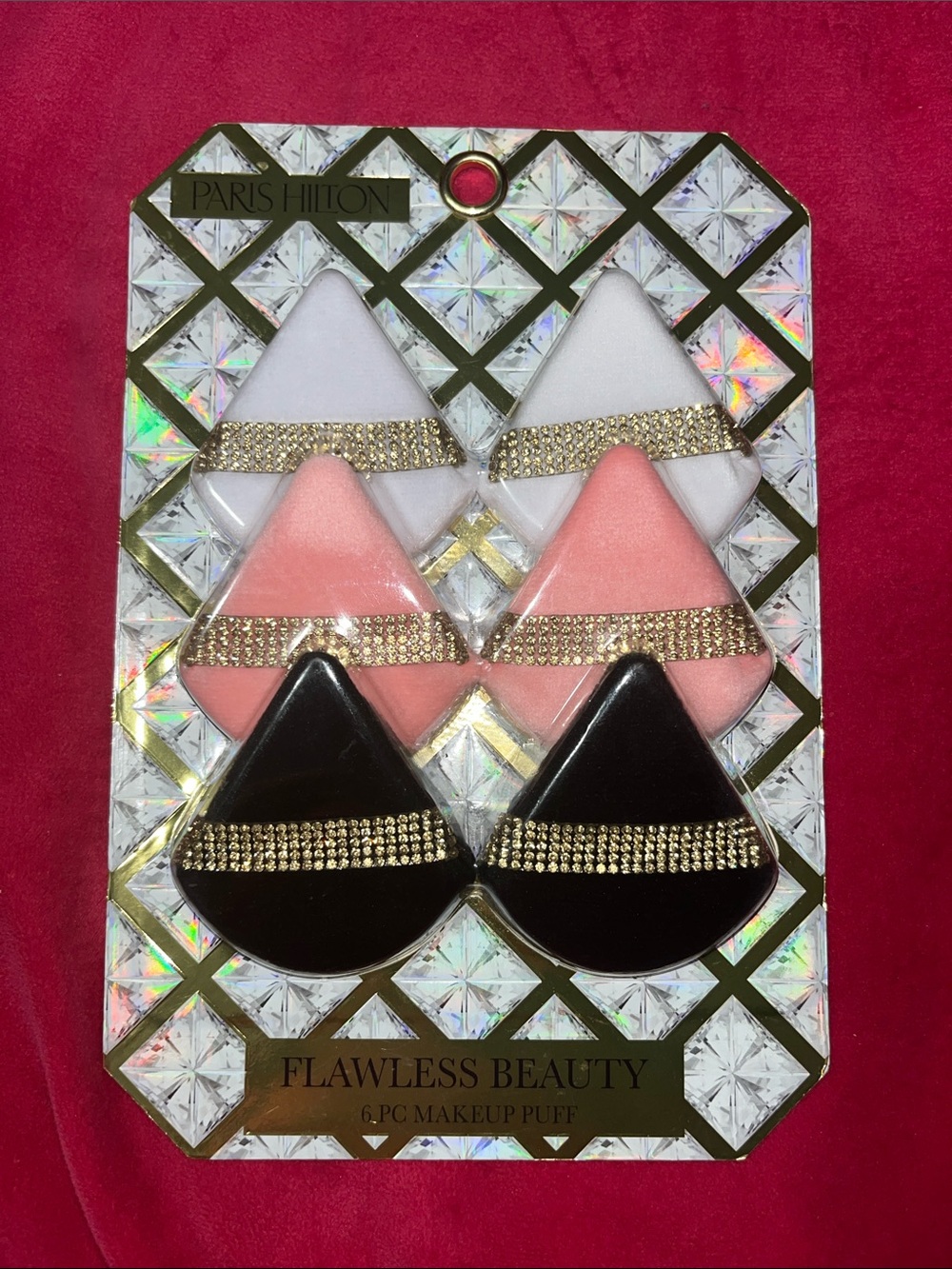 Paris Hilton Makeup Puffs Set - White, Pink, Black
